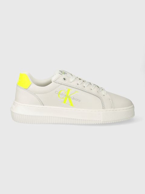 Calvin Klein Jeans sneakersy skórzane YW0YW00823 CHUNKY CUPSOLE MONOLOGO W - zdjęcie produktu nr 1