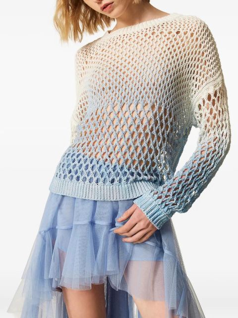 TWINSET x Myfo open-knit top - White - zdjęcie produktu nr 2