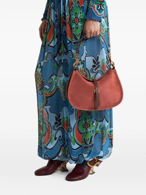 ETRO medium Pony suede buckle shoulder bag - Red - zdjęcie produktu nr 2