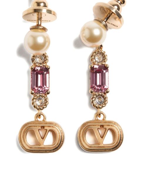 Valentino Garavani Ovalette crystal-embellished earrings - Gold
