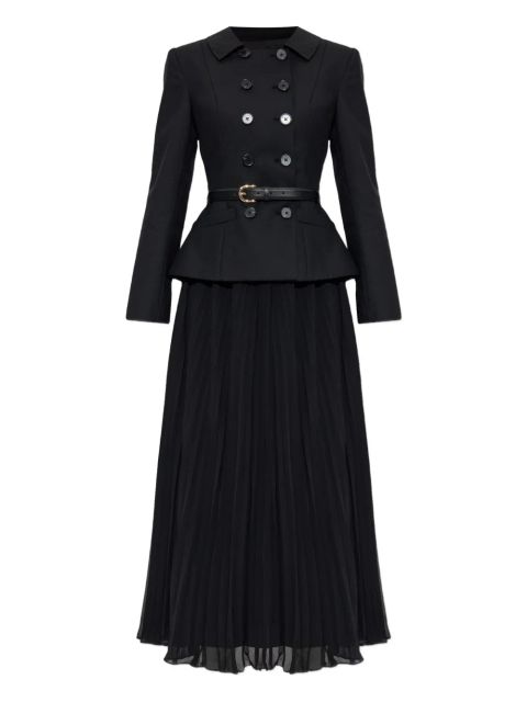 Self-Portrait belted double-breasted midi dress - Black