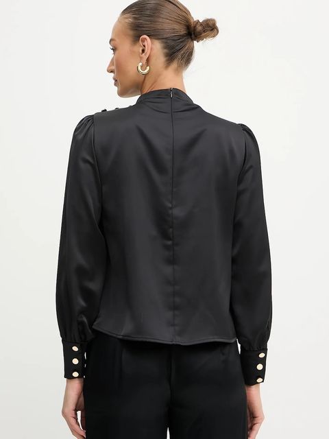 Fracomina bluzka damska kolor czarny gładka FR25WT1020W41101