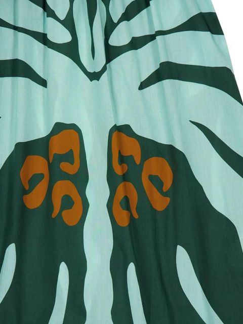 Johanna Ortiz zebra-print tiered maxi dress - Green