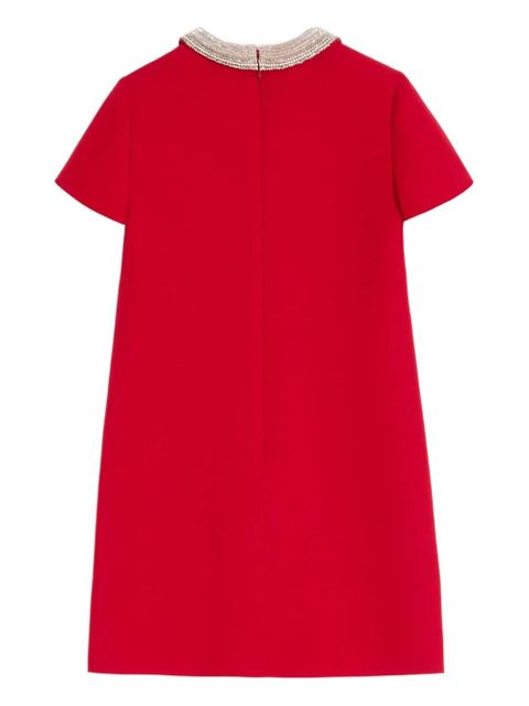 Valentino Garavani mini rhinestone embroidery dress - Red