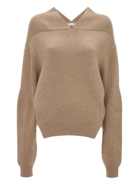 Victoria Beckham V-neck yoke detail sweater - Neutrals - zdjęcie produktu nr 1