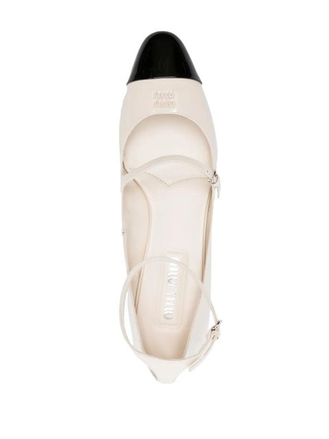 Miu Miu 25mm patent-leather pumps - White