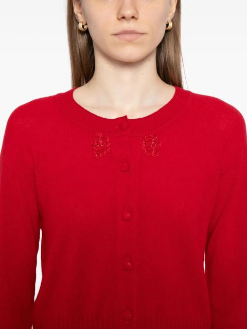 Simone Rocha embellished cashmere cardigan - Red