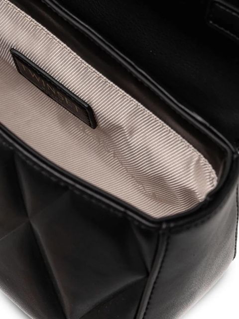 TWINSET logo-plaque quilted satchel bag - Black