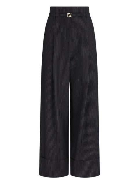FENDI pinstripe belted trousers - Blue - zdjęcie produktu nr 1