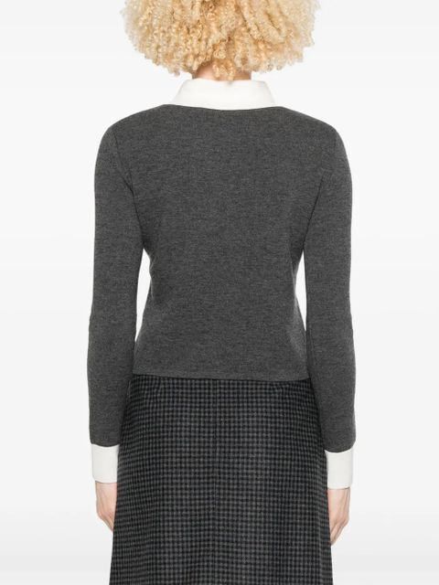 Self-Portrait cashmere-blend cardigan - Grey