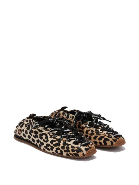 GANNI leopard-print lace-up ballet flats - Brown - zdjęcie produktu nr 2