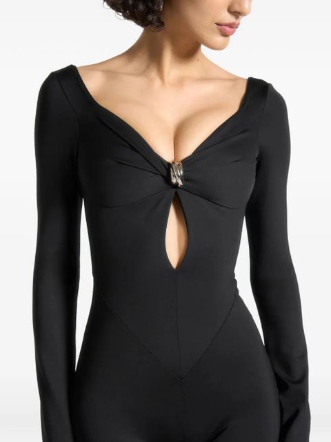 Manière De Voir twisted-bust off shoulder jumpsuit - Black