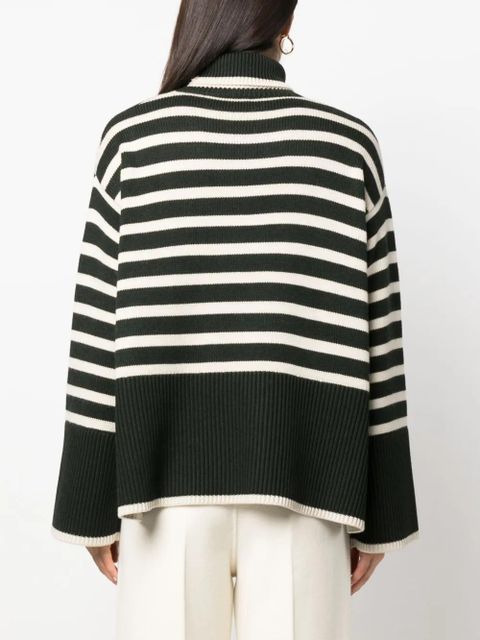 TOTEME striped wool-cotton jumper - Green - zdjęcie produktu nr 2