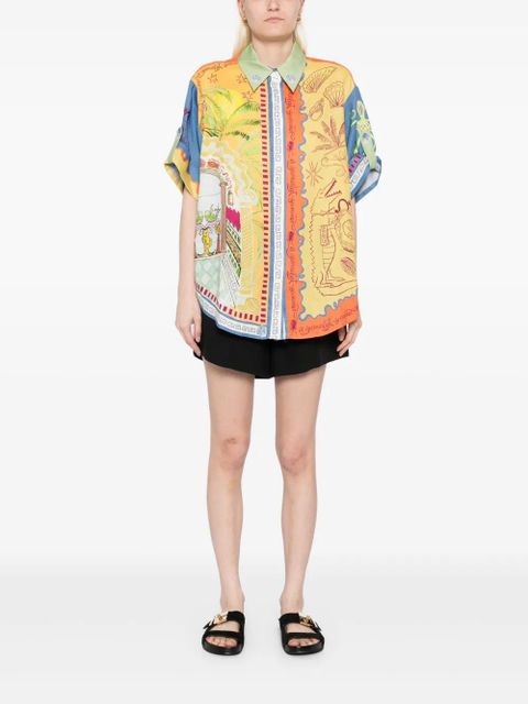 ALEMAIS surrealist summer shirt - Yellow