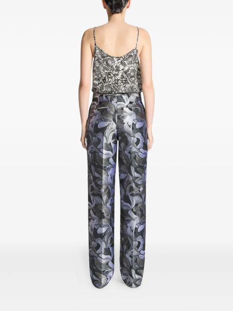 DRIES VAN NOTEN floral-print tailored pants - Black