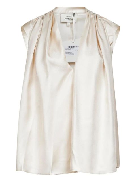 LouLou de Saison Sade draped silk top - Neutrals - zdjęcie produktu nr 1