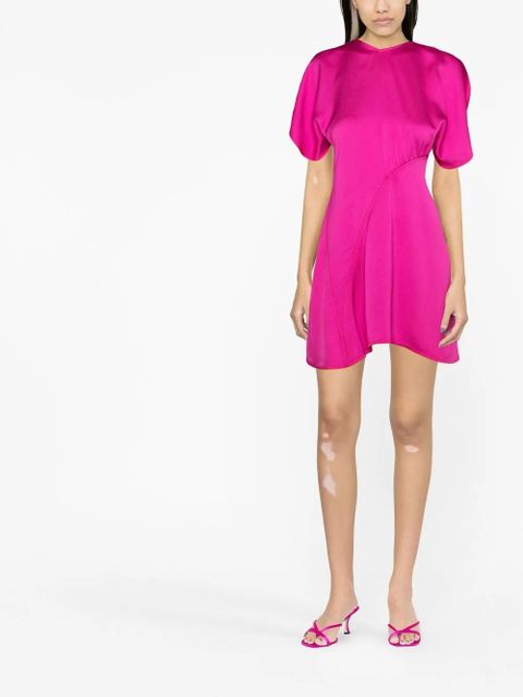 Victoria Beckham round-neck satin minidress - Pink
