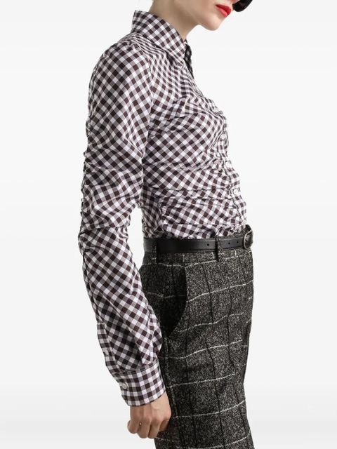 Dolce & Gabbana gingham-check gathered shirt - Black