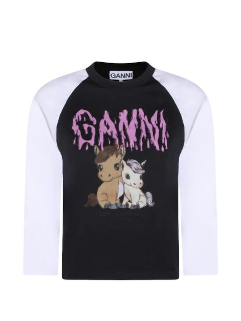 GANNI graphic long-sleeve T-shirt - Black - zdjęcie produktu nr 1