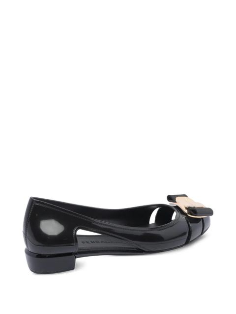 Ferragamo 30mm leather ballet flats - Black