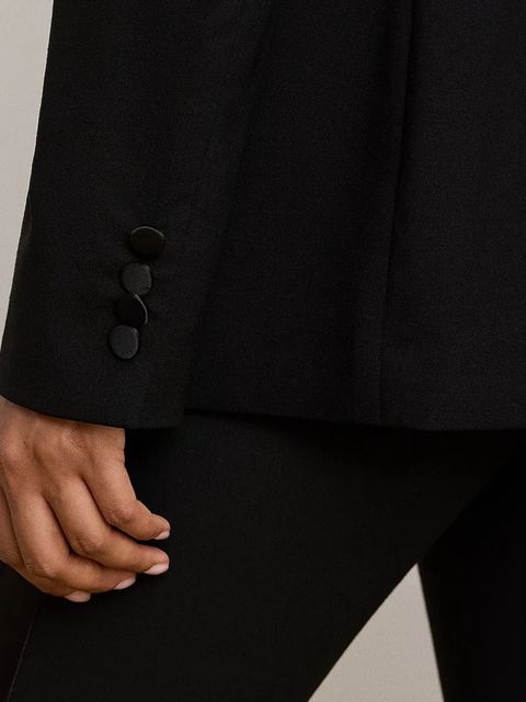 Lauren Ralph Lauren marynarka kolor czarny dwurzędowa gładka 200979959