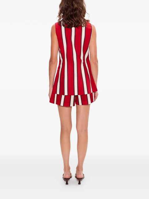 Simon Miller striped cuffed shorts - Red