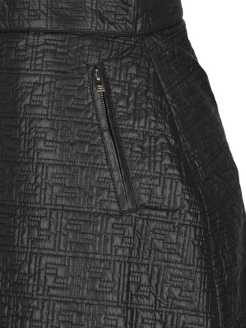 FENDI logo-pattern quilted short skirt - Black