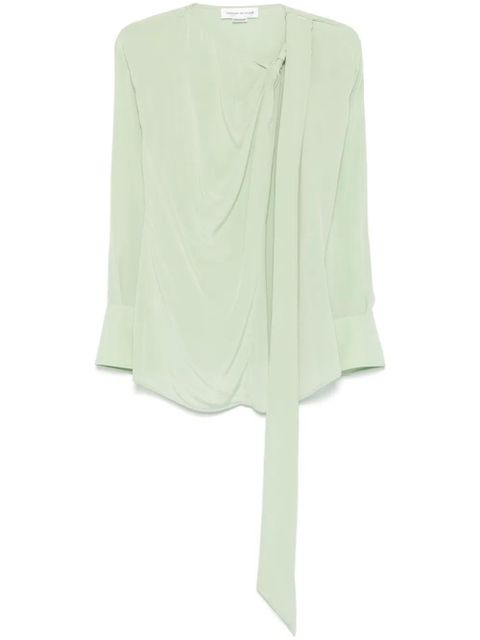 Victoria Beckham twist-detail blouse - Green - zdjęcie produktu nr 1
