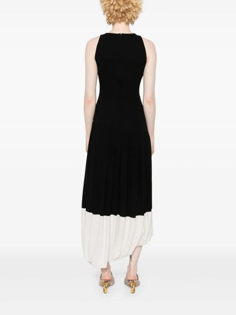 Victoria Beckham pleated crepe midi dress - Black