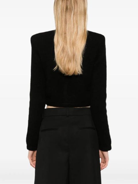 Alessandra Rich knitted cropped cardigan - Black - zdjęcie produktu nr 2