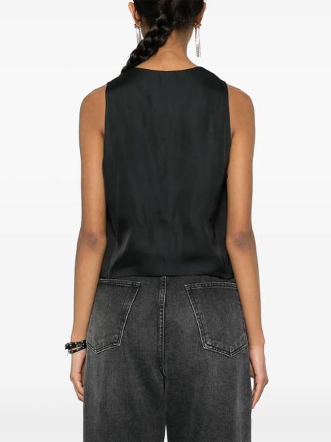 Zadig&Voltaire Emaux satin waistcoat-style top - Black