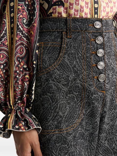ETRO flared jacquard paisley jeans - Grey