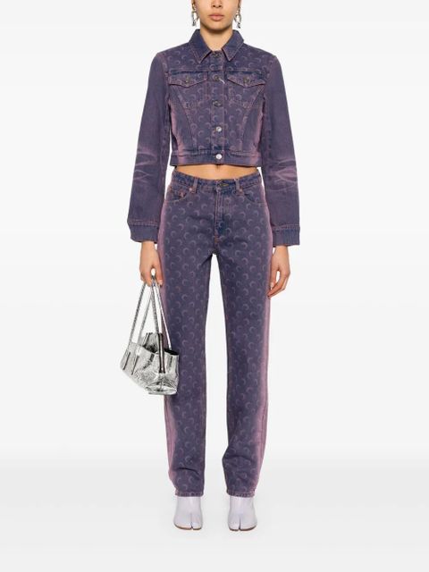 Marine Serre Moon Laser denim jacket - Purple