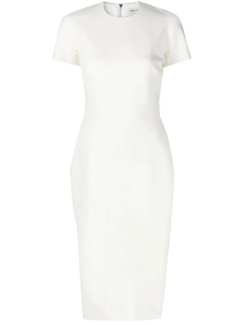 Victoria Beckham twill midi dress - Neutrals - zdjęcie produktu nr 1