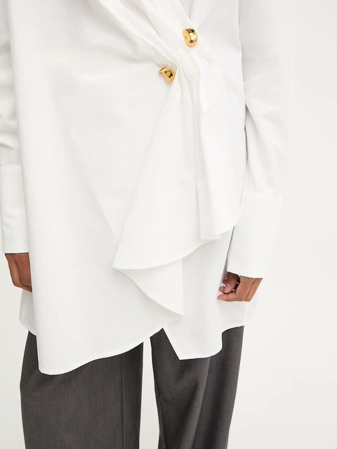 Answear.LAB tunika bawełniana kolor biały mini prosta