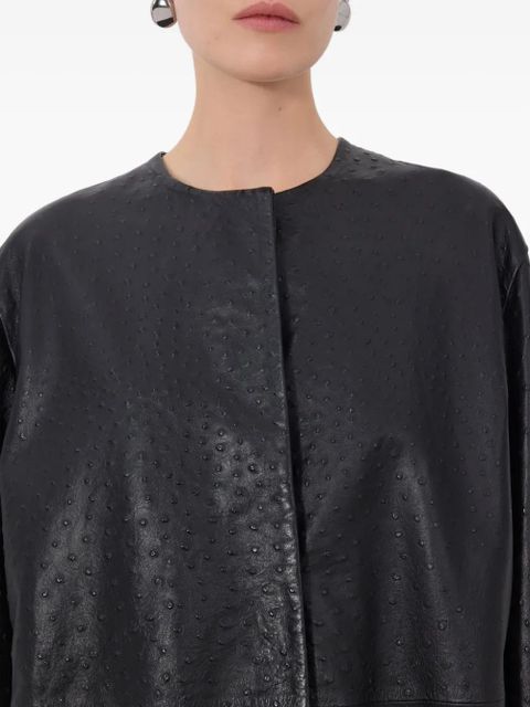 LouLou de Saison Yari single-breasted collarless coat - Black