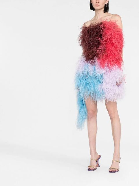 The Attico Keri feather-embellished minidress - Pink - zdjęcie produktu nr 2