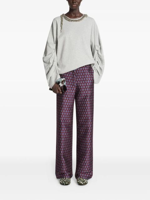 DRIES VAN NOTEN pleated long-sleeves T-shirt - Grey - zdjęcie produktu nr 2