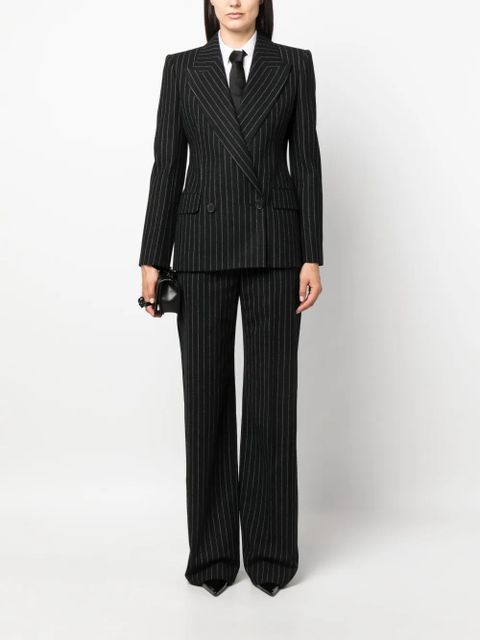 Alexander McQueen striped double-breasted blazer - Black - zdjęcie produktu nr 2