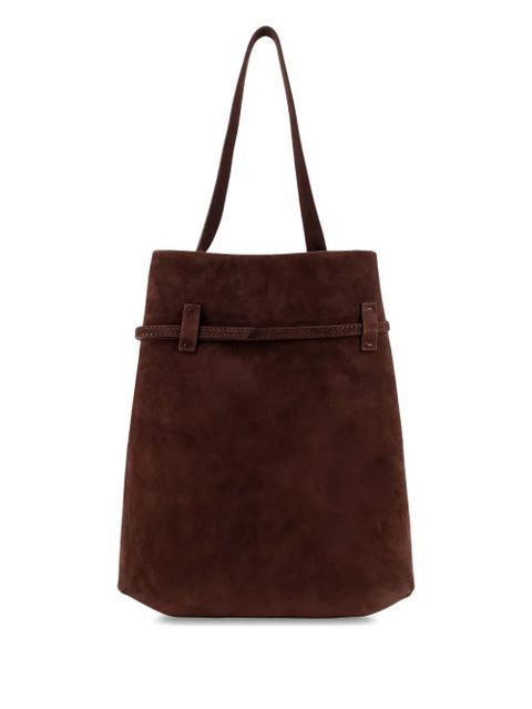 Manu Atelier Tote du Jour suede buckle-fastening tote bag - Brown - zdjęcie produktu nr 2