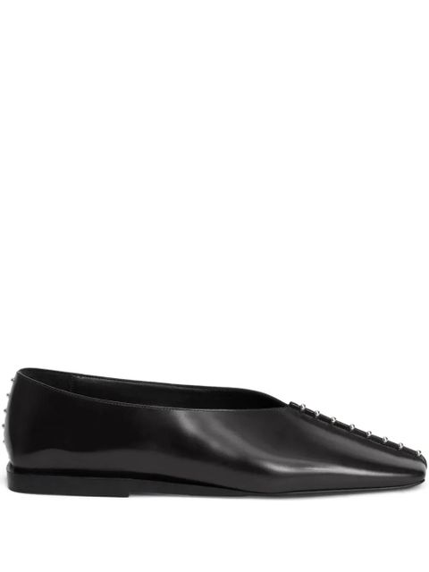 Jil Sander studded pointed-toe flats - Black - zdjęcie produktu nr 1