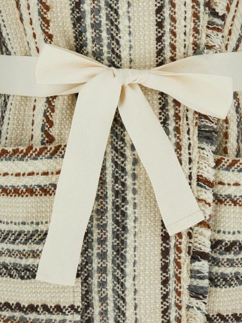 MARANT ÉTOILE Illisa striped fringed jacket - Neutrals