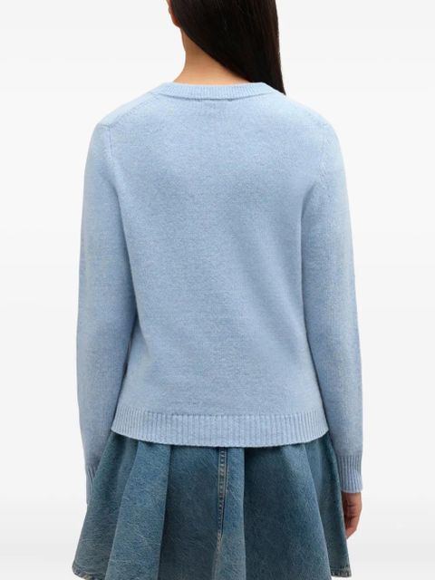 GANNI teddy graphic sweater - Blue