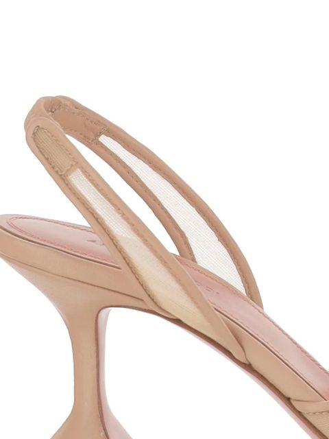 Amina Muaddi brooch-embellishment sling pumps - Neutrals