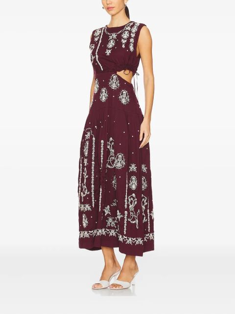 Agua By Agua Bendita embroidered-flowers cut-out midi dress - zdjęcie produktu nr 2