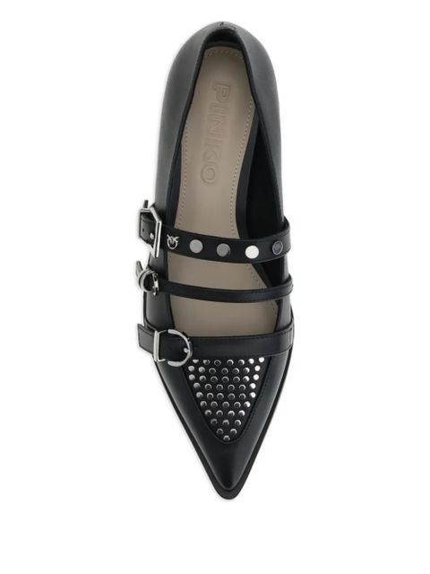PINKO pointed-toe buckle ballerinas - Black