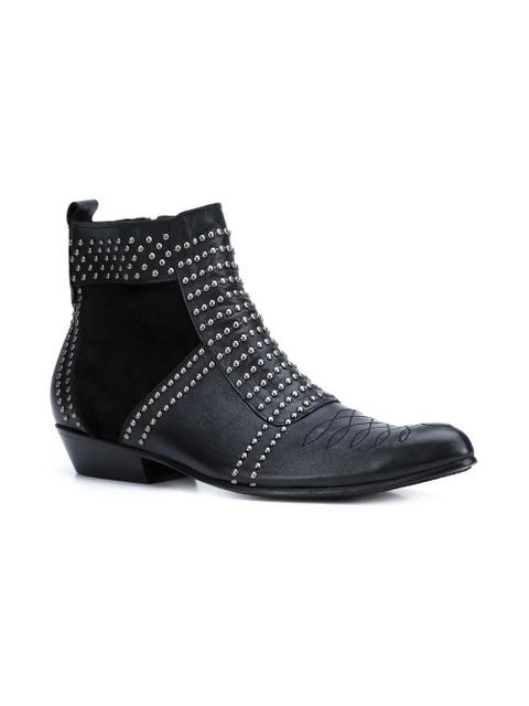 ANINE BING Charlie stud-embellished leather boots - Black - zdjęcie produktu nr 2