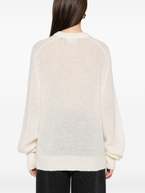 ROTATE BIRGER CHRISTENSEN logo-patch sweater - White