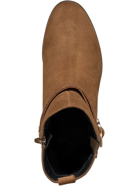 Geox botki zamszowe D WALK PLEASURE 55 damskie kolor brązowy na słupku D46XBA 00022 C6372