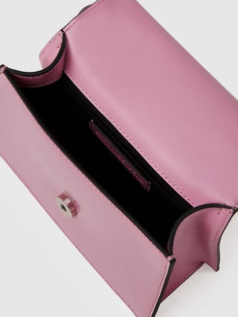 Karl Lagerfeld torebka skórzana K/SIGNATURE kolor różowy A4W30033